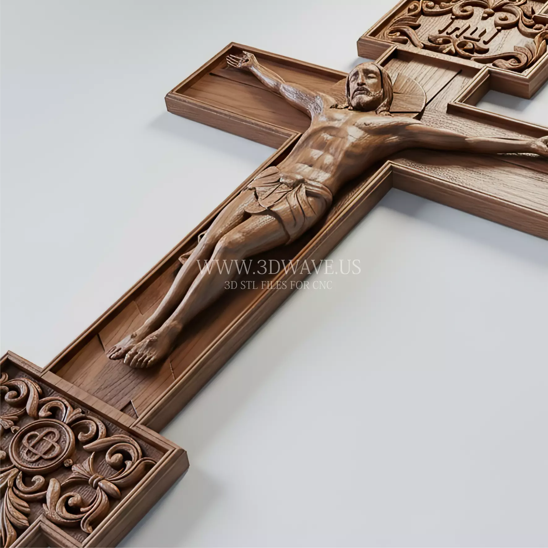 Jesus Christ on orthodox Crucifix - CNC 3D model