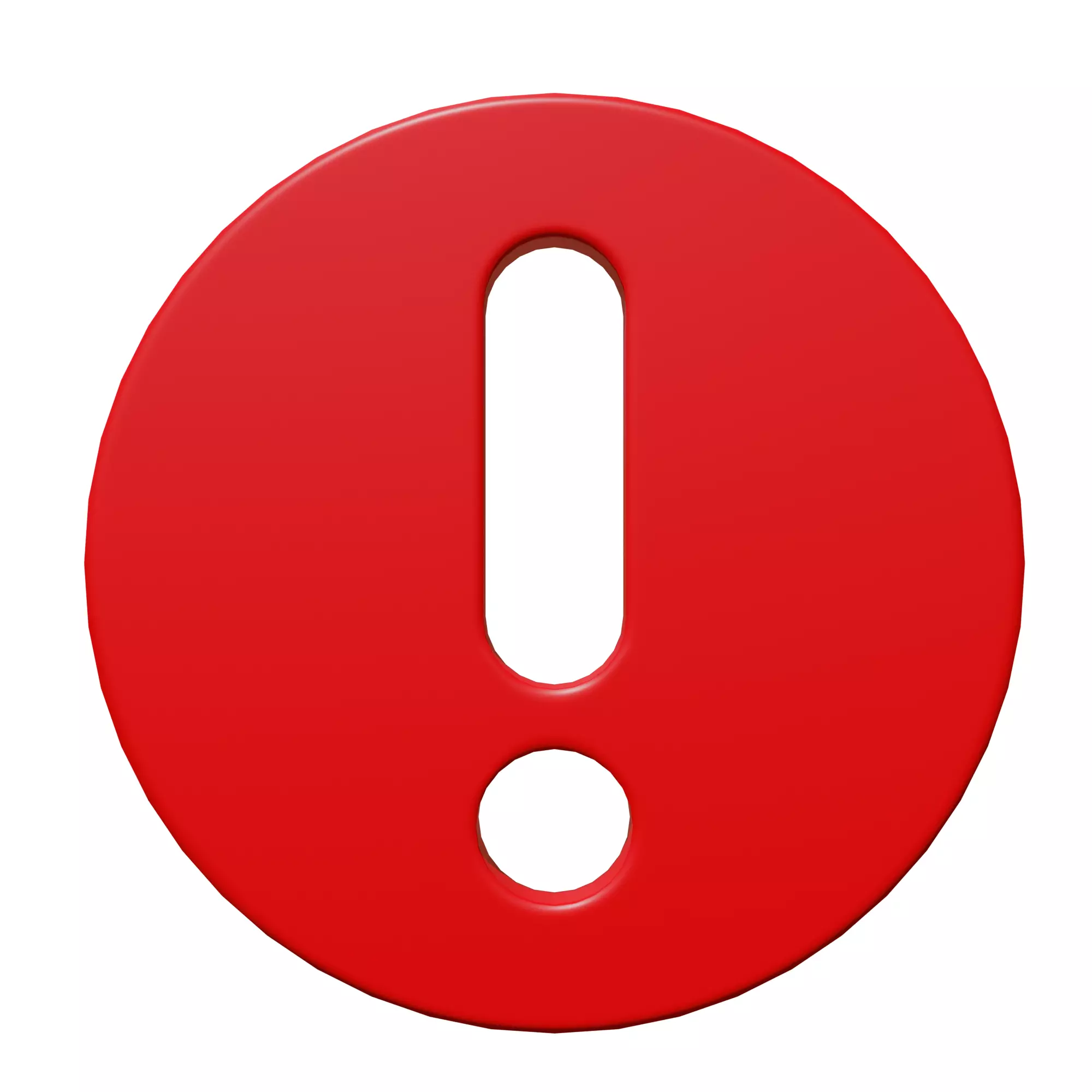 Exclamation mark version 2 Low-poly 3D model_0