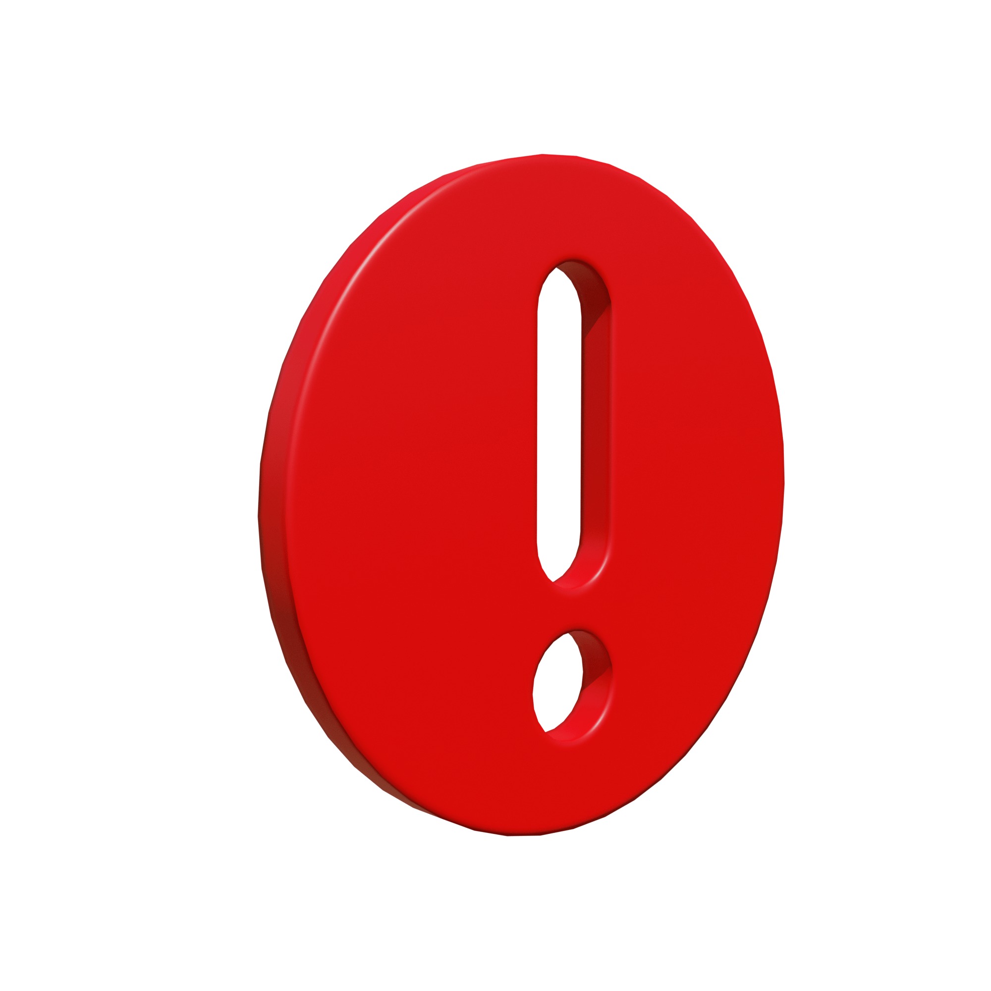 Exclamation mark version 2 Low-poly 3D model_3