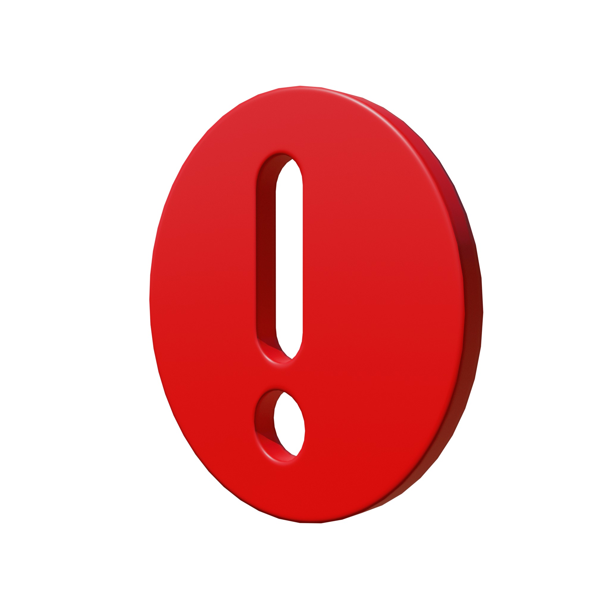 Exclamation mark version 2 Low-poly 3D model_2