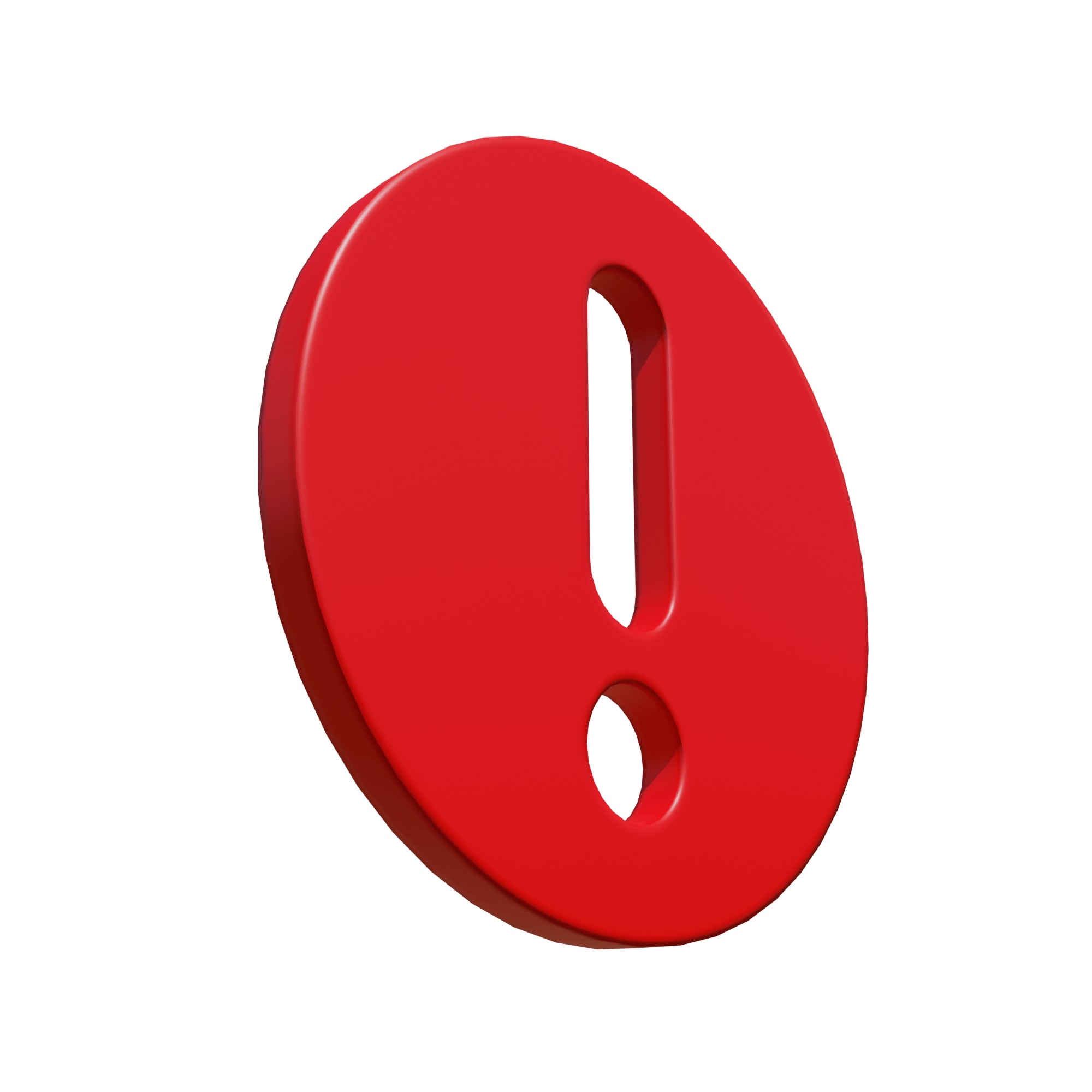 Exclamation mark version 2 Low-poly 3D model_1