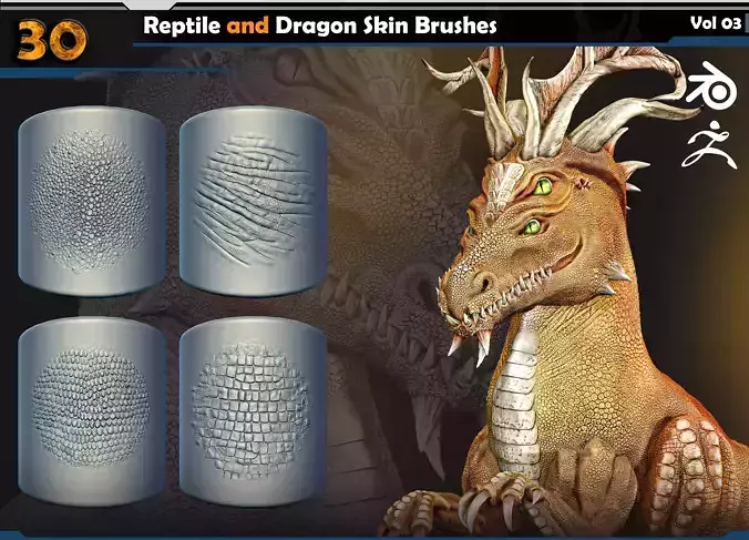 Reptile and Dragon Skin Brushes  Vol 03