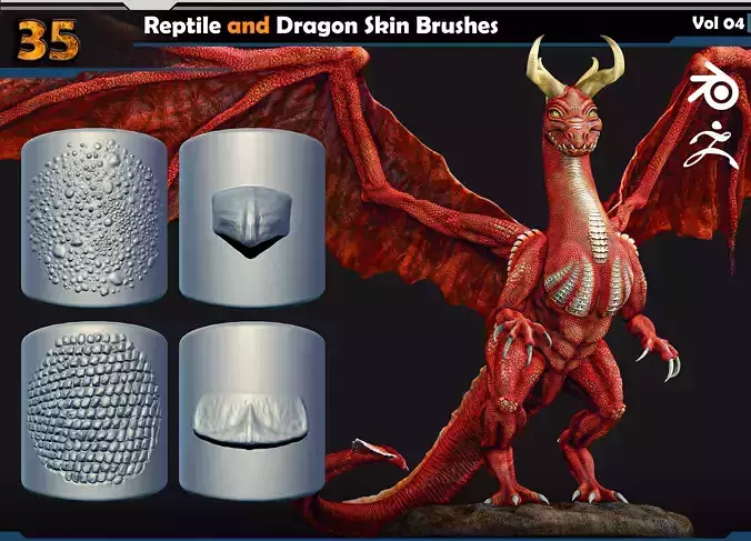Reptile and Dragon Skin Brushes  Vol 04