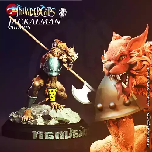 Jackalman Thundercats Lunatacs STL 3d printing by CG Pyro 3D print model Jackalman Thundercats Lunatacs STL 3d printing by CG Pyro 3D print model