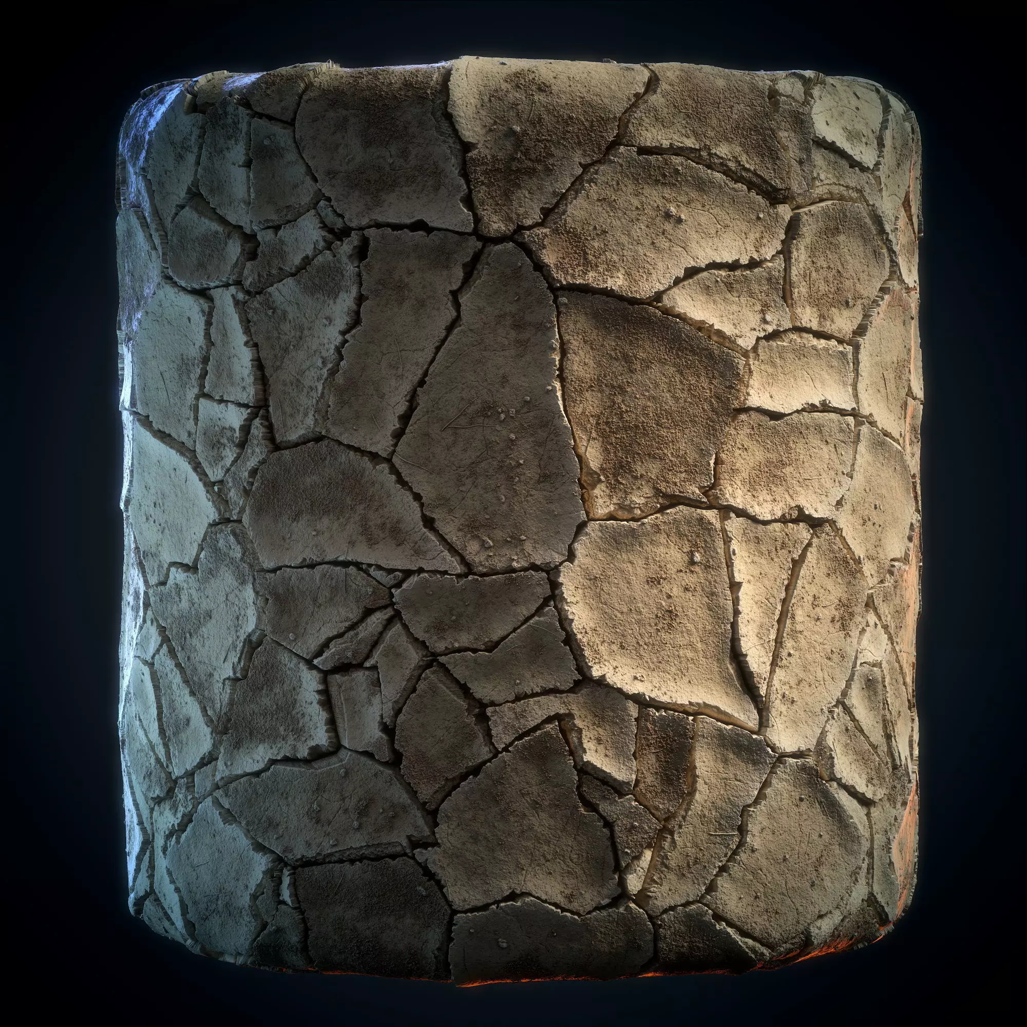 Cracked Soil Material - VOL 01 - SBsar - Maps Texture