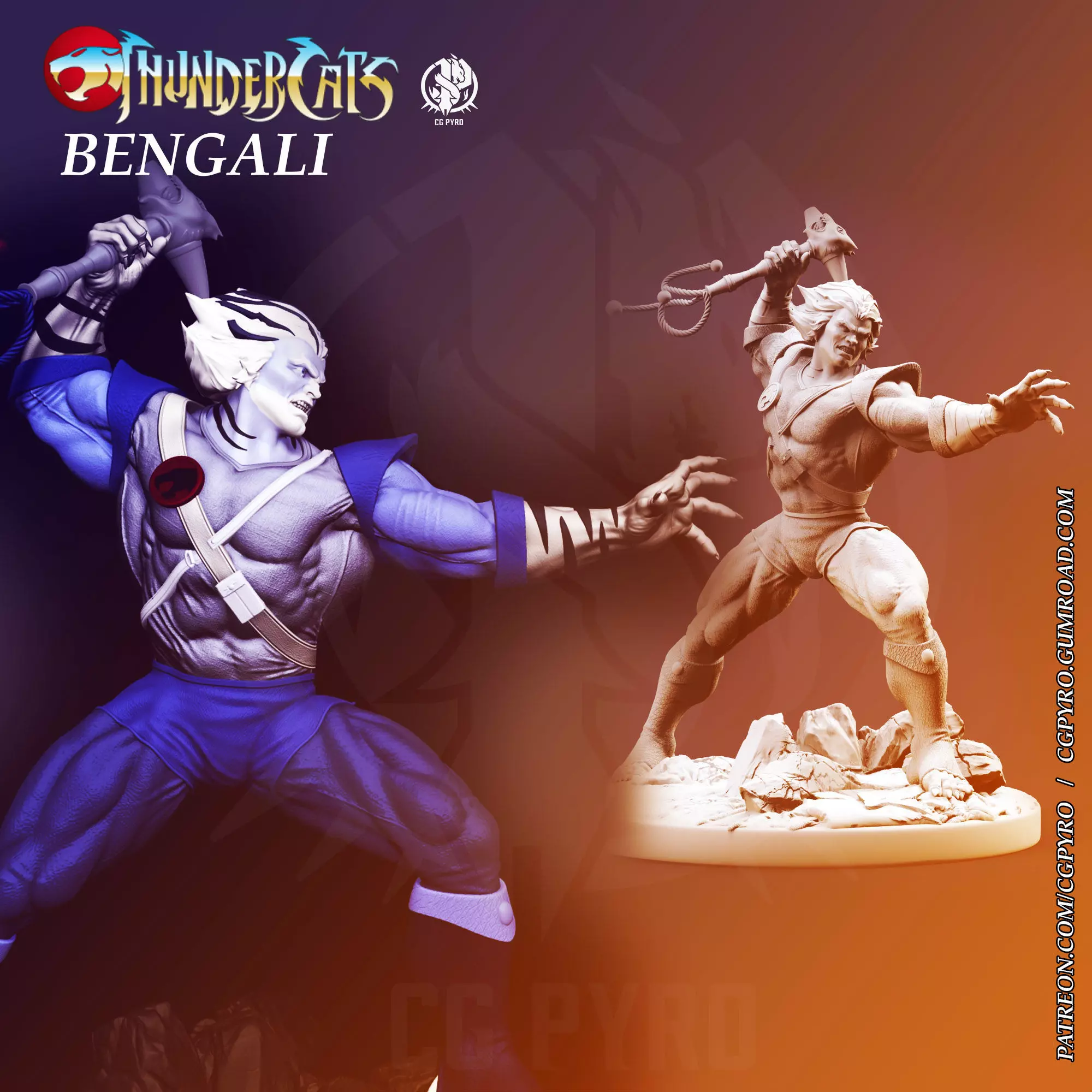 Bengali Thundercats STL 3d printing by CG Pyro 3D print model_0
