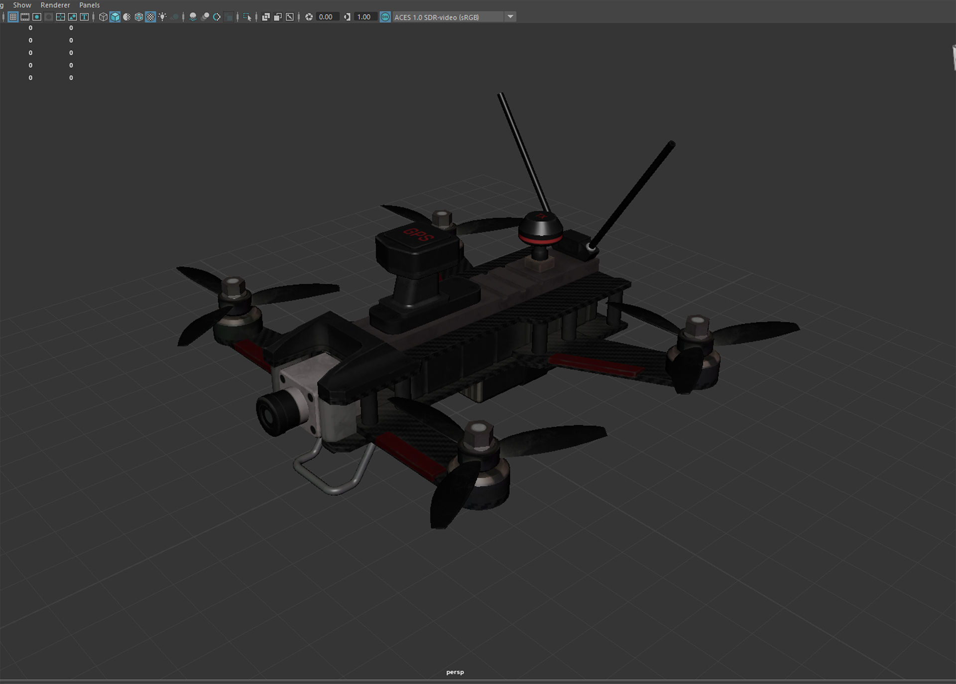 Drone L2 Low-poly 3D model_7