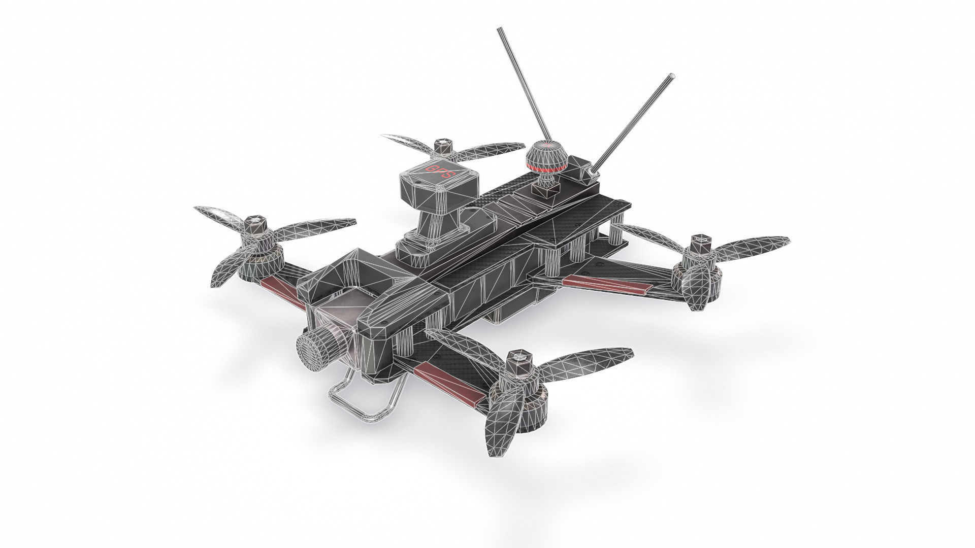 Drone L2 Low-poly 3D model_3