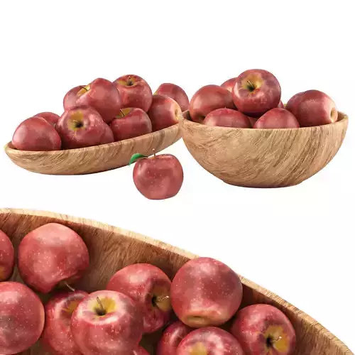 Apples in wooden bowl