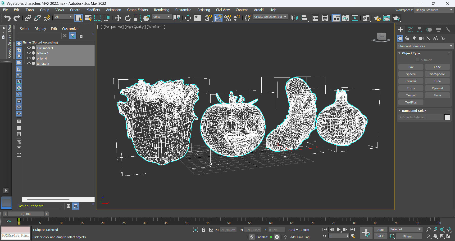 Vegetables characters Low-poly 3D model_9