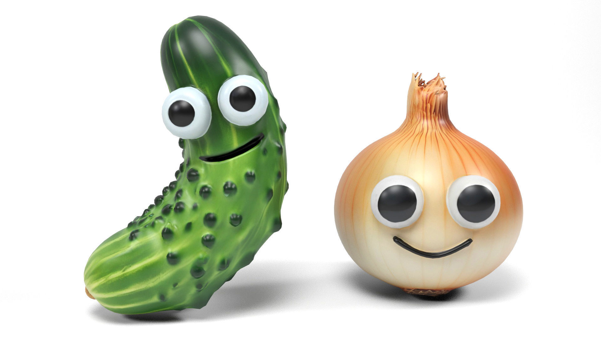 Vegetables characters Low-poly 3D model_8