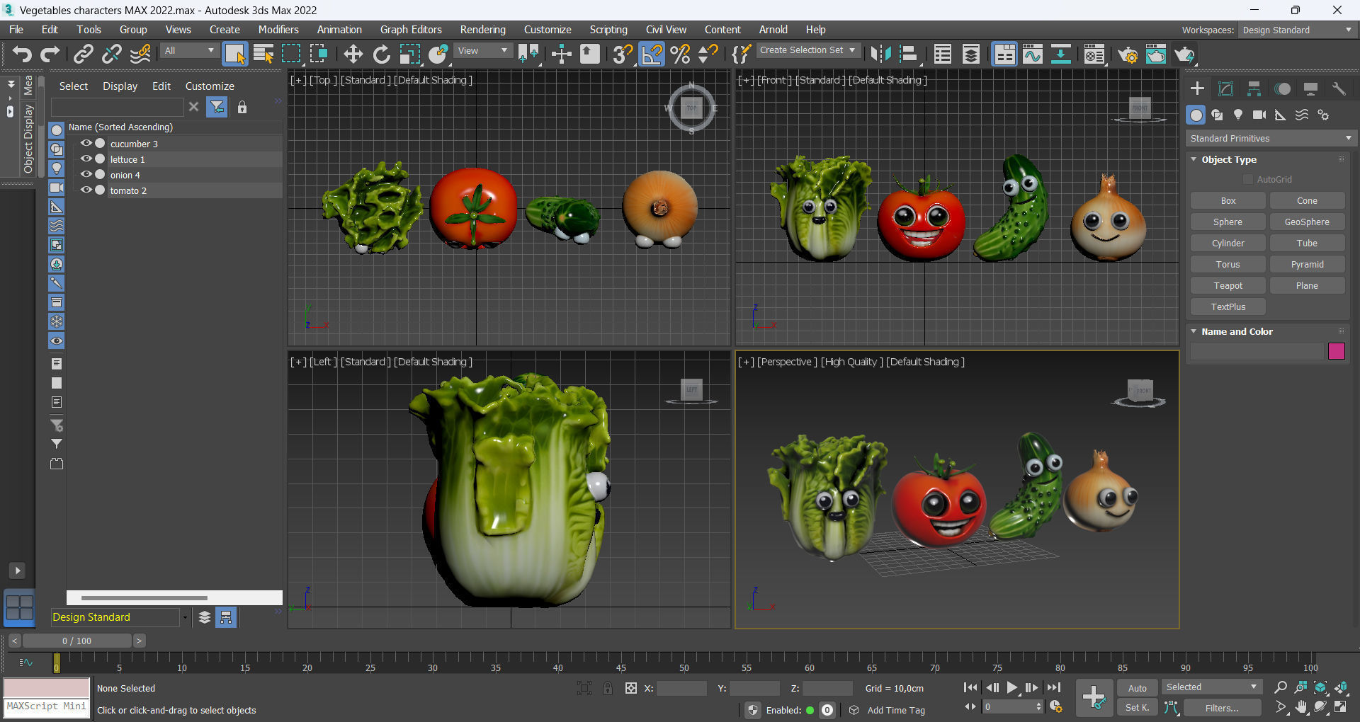 Vegetables characters Low-poly 3D model_12