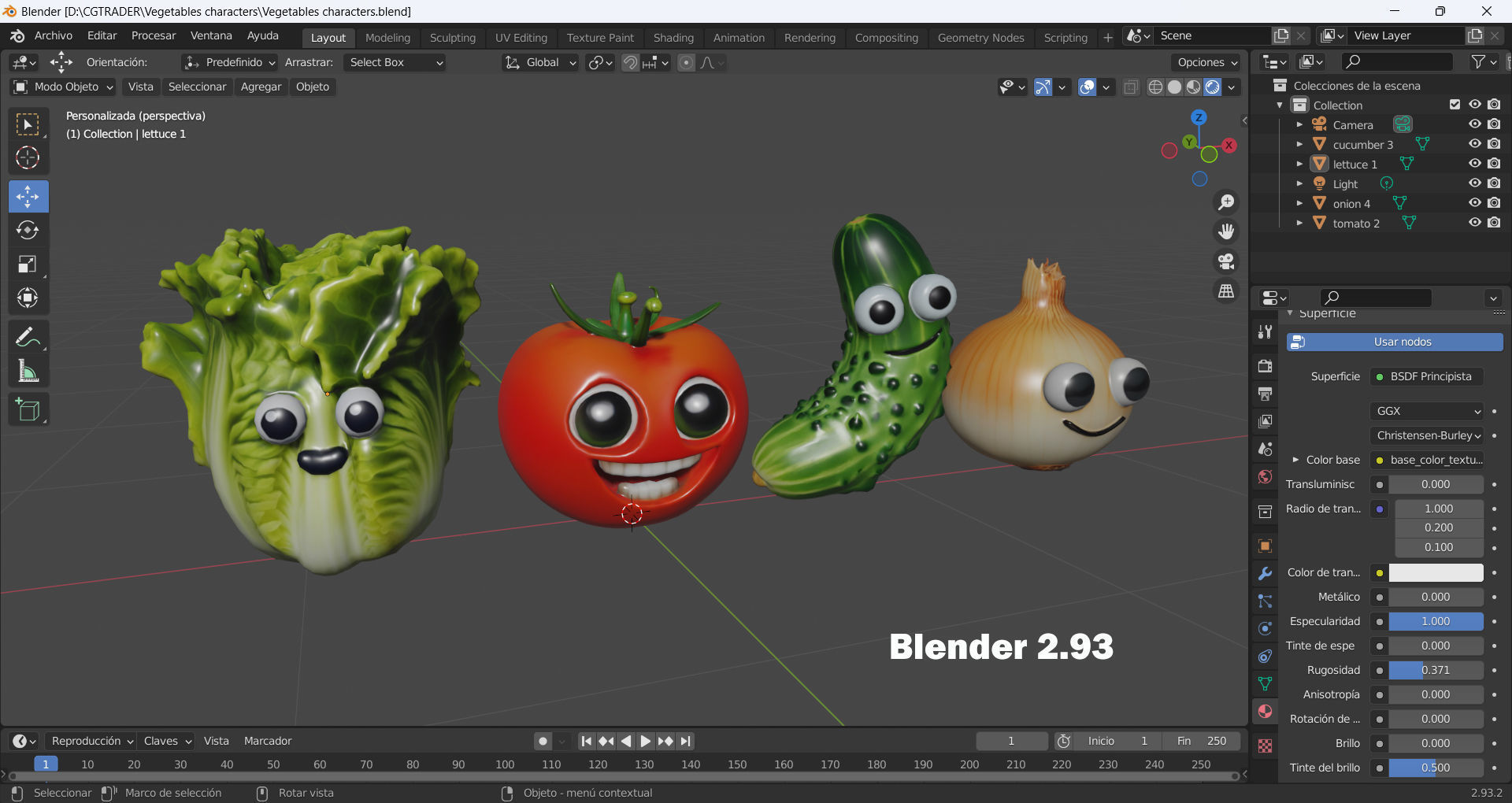 Vegetables characters Low-poly 3D model_10