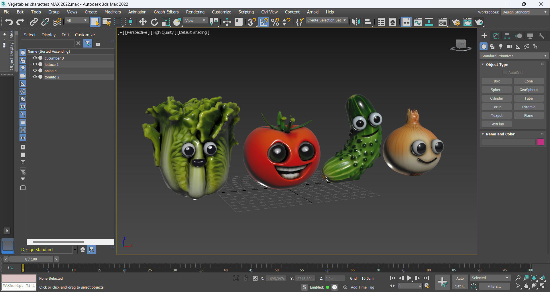 Vegetables characters Low-poly 3D model_11