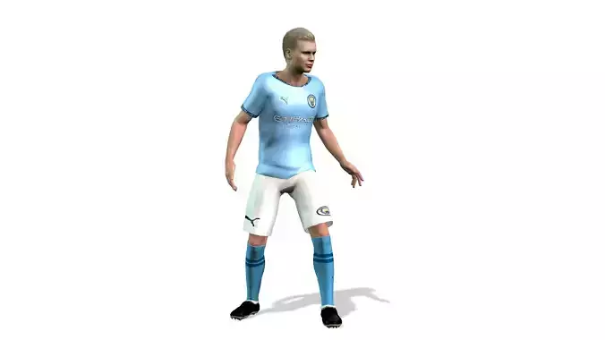 Erling Haaland famous soccer player 3D Rigged model animation 3D model