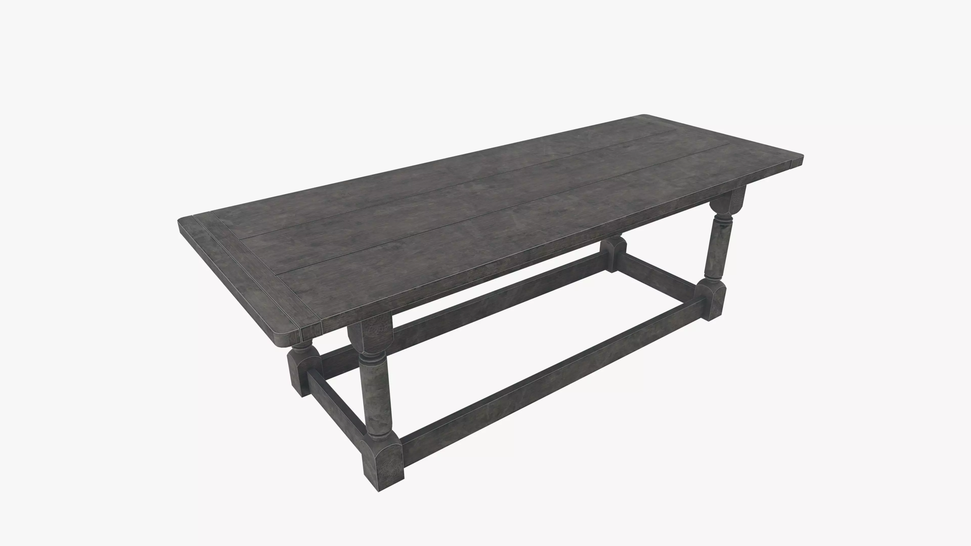 Medieval table Low-poly 3D model_0