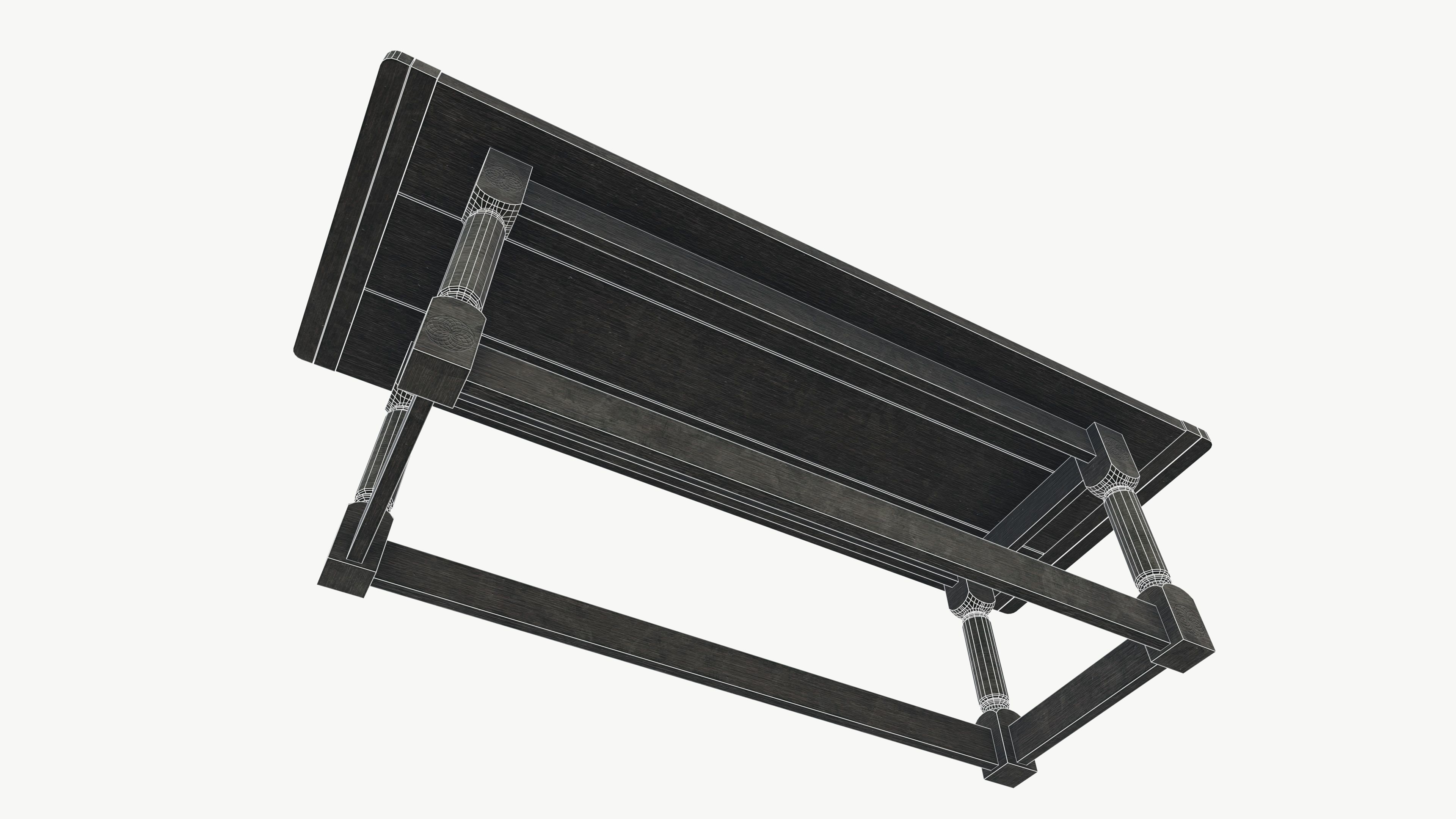 Medieval table Low-poly 3D model_10