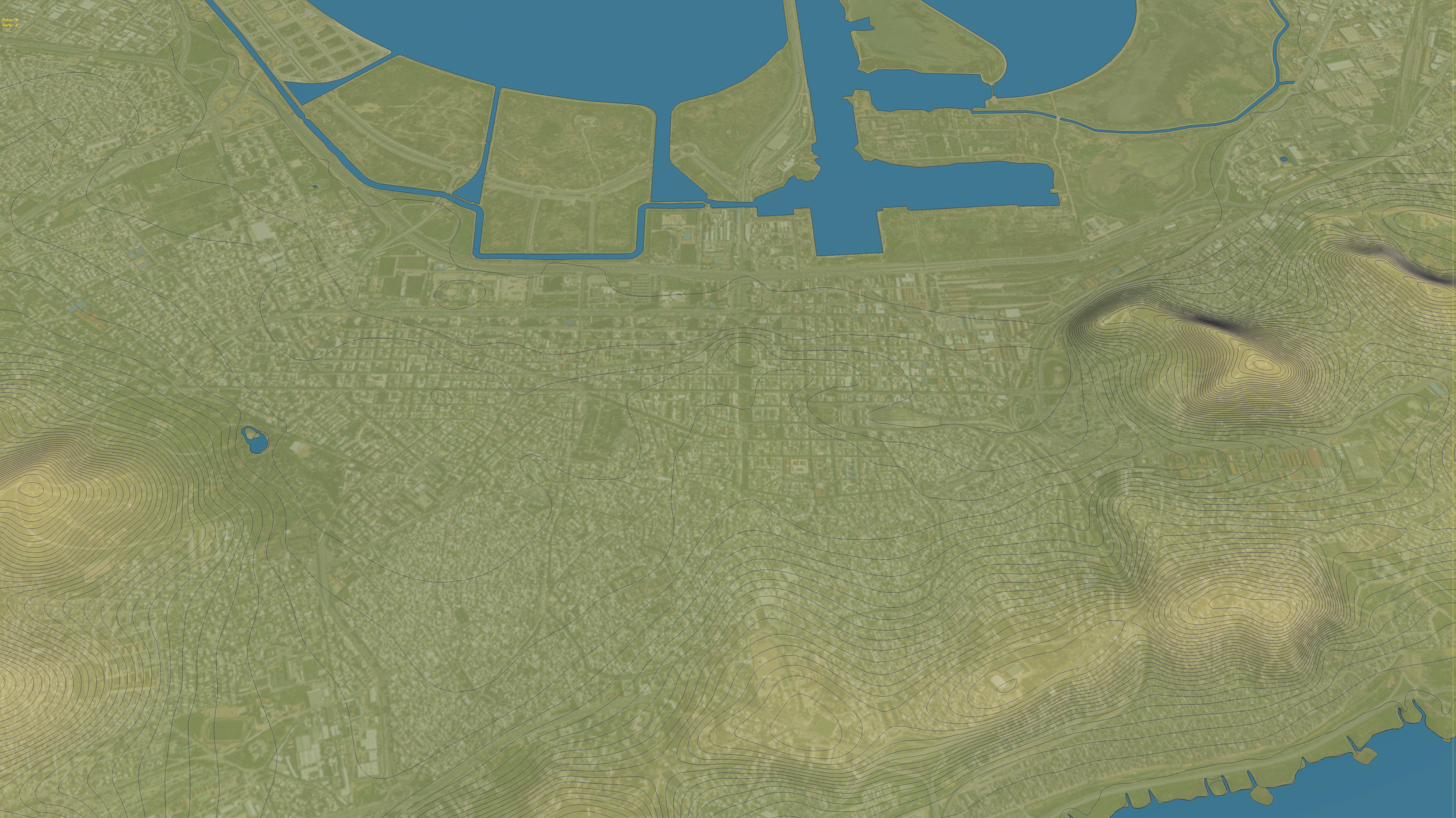 Tunis - Topography Terrain Low-poly 3D model_3