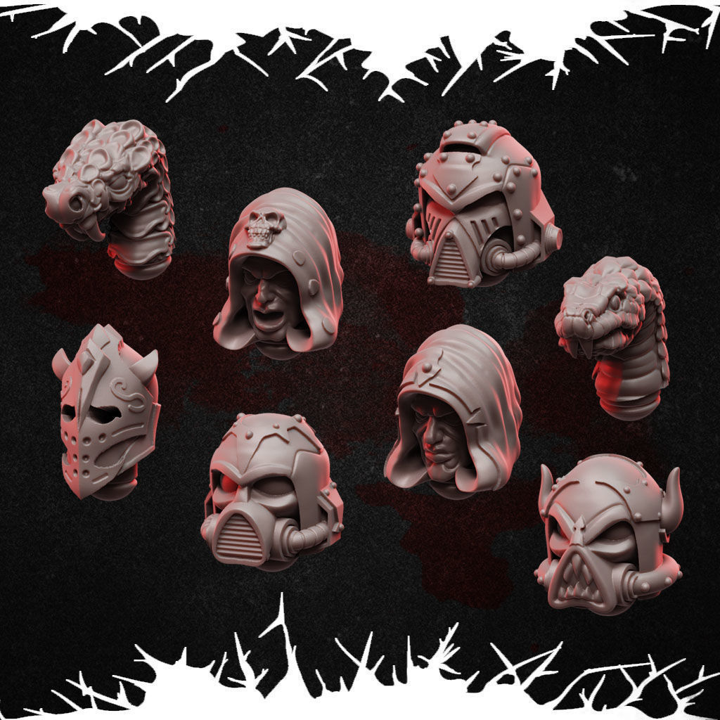 Horror Marines HEADS 3D print model_4