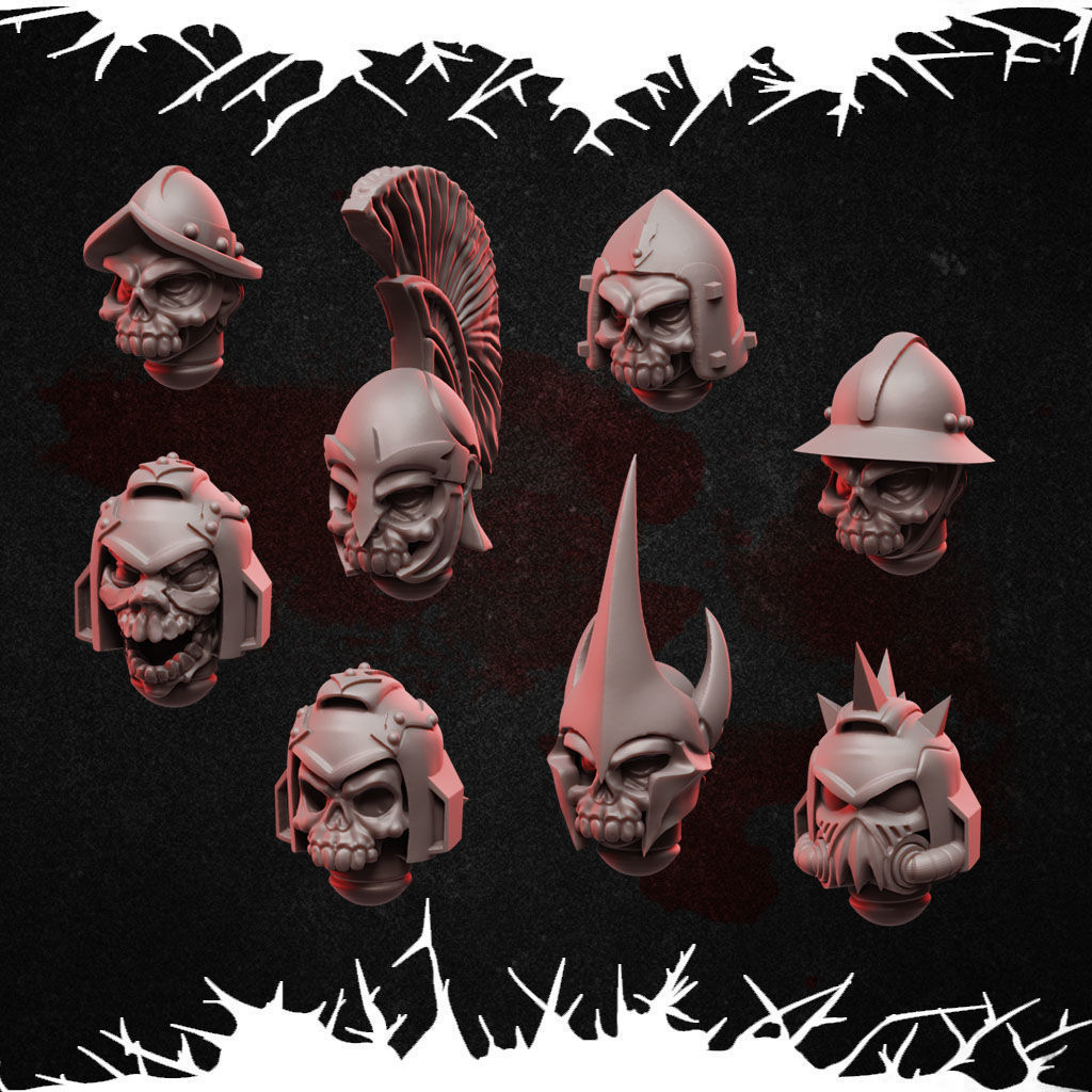 Horror Marines HEADS 3D print model_1