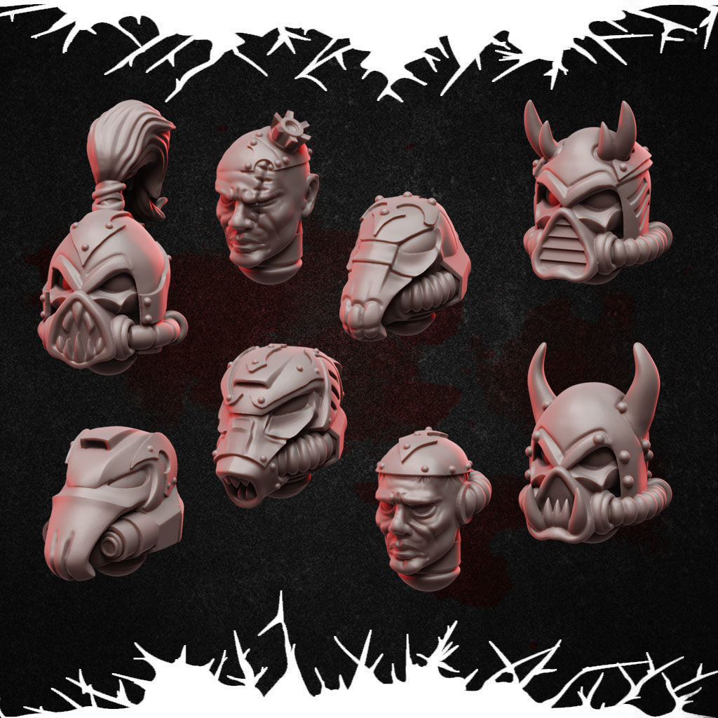 Horror Marines HEADS 3D print model_5