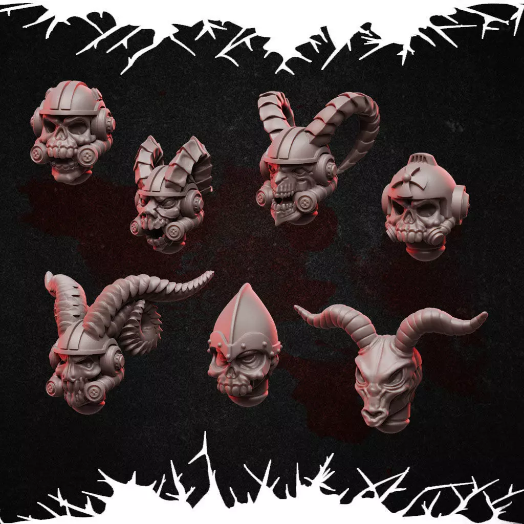 Horror Marines HEADS 3D print model_0