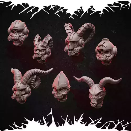Horror Marines HEADS 3D print model