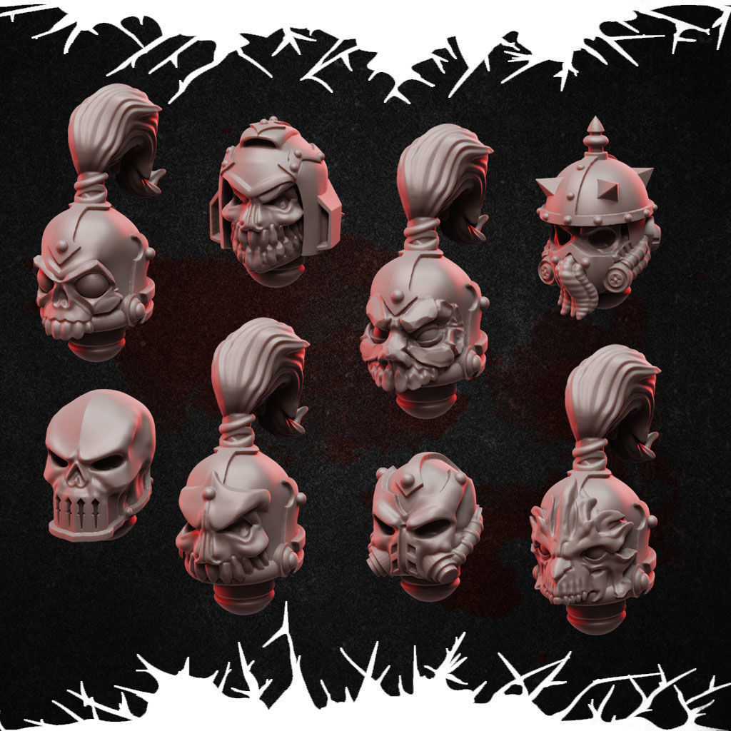 Horror Marines HEADS 3D print model_2