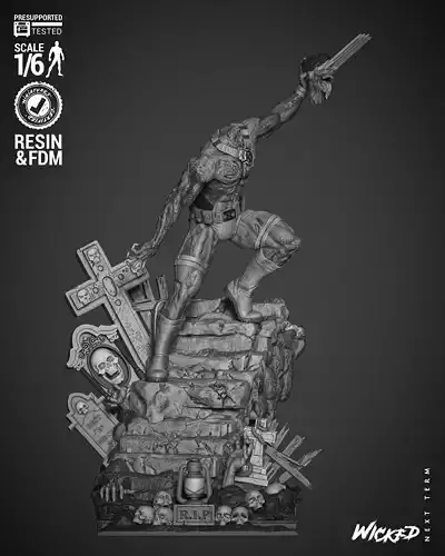 Wicked Marvel Cyclops Zombie Sculpture