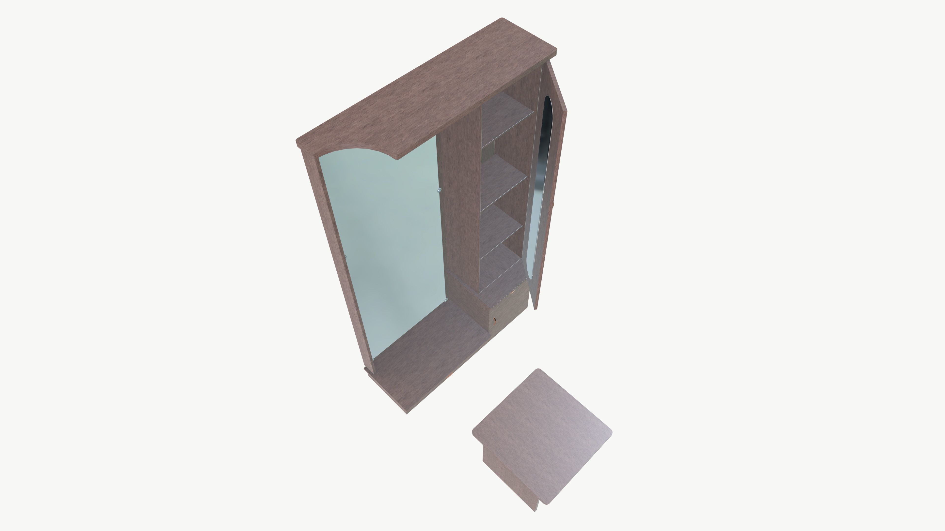 Dressing table Low-poly 3D model_5