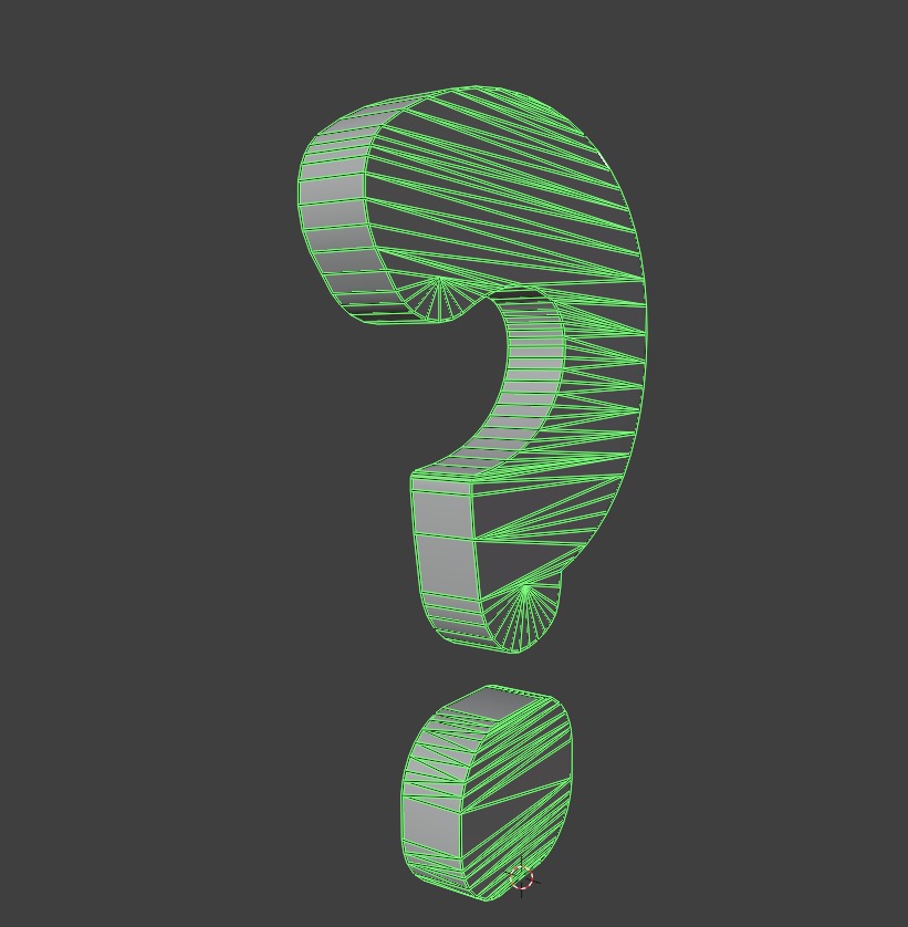 Questions 3 different colors Blue Red White Low-poly 3D model_6