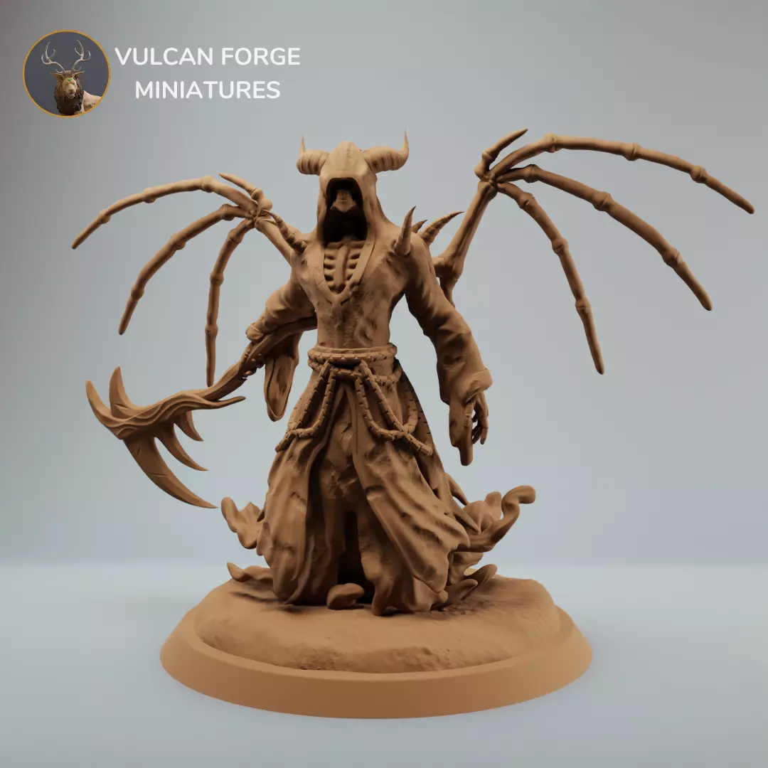 Lich undead skeleton ghost with Scythe - pre supported 3D print model