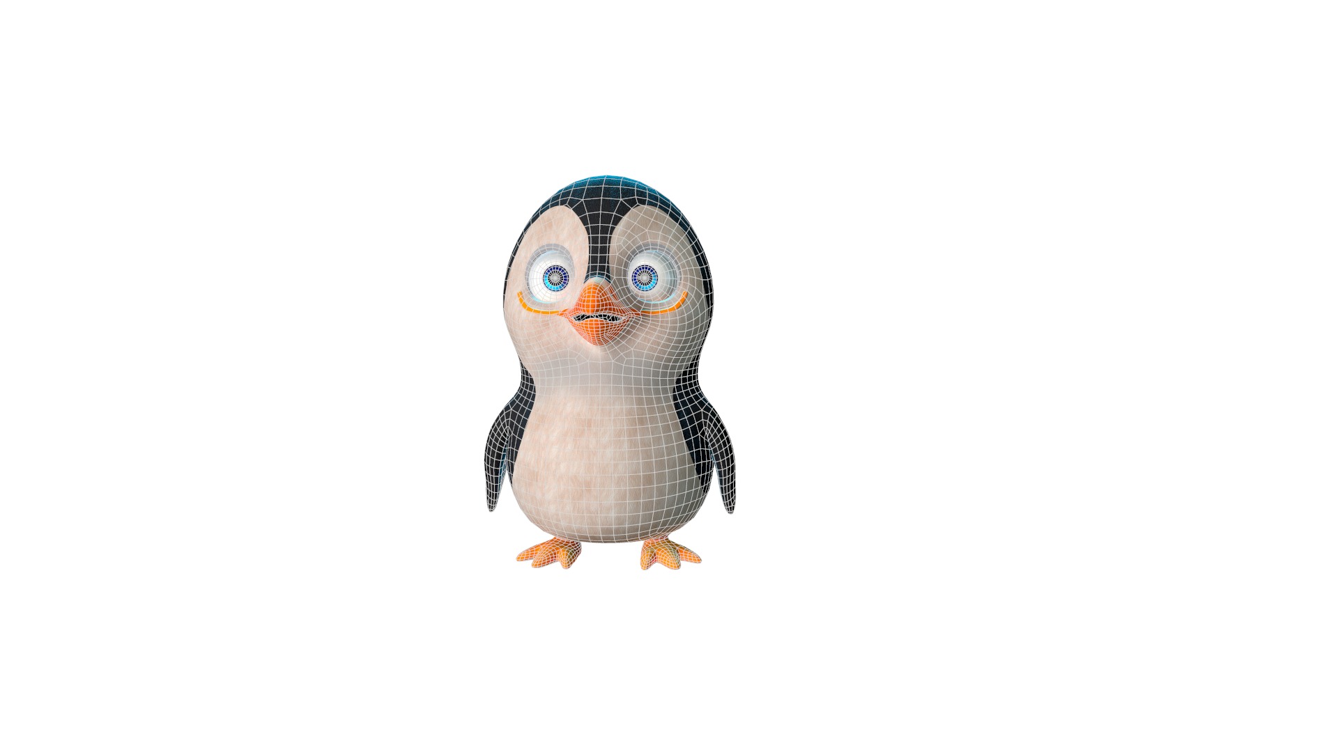 Baby Penguin Character Low-poly 3D model_7