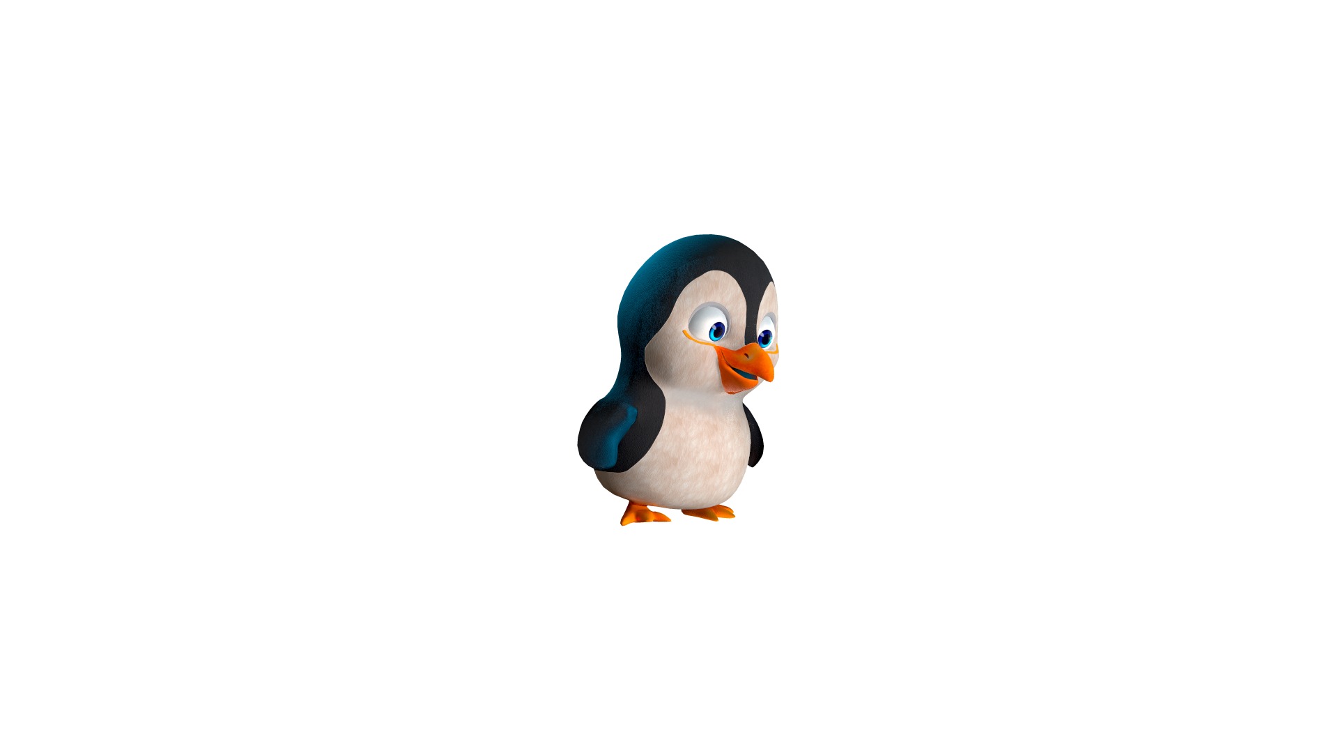 Baby Penguin Character Low-poly 3D model_9