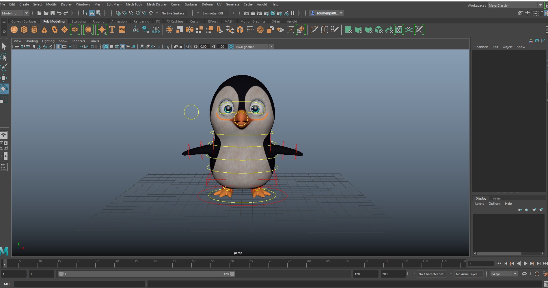 Baby Penguin Character Low-poly 3D model_10