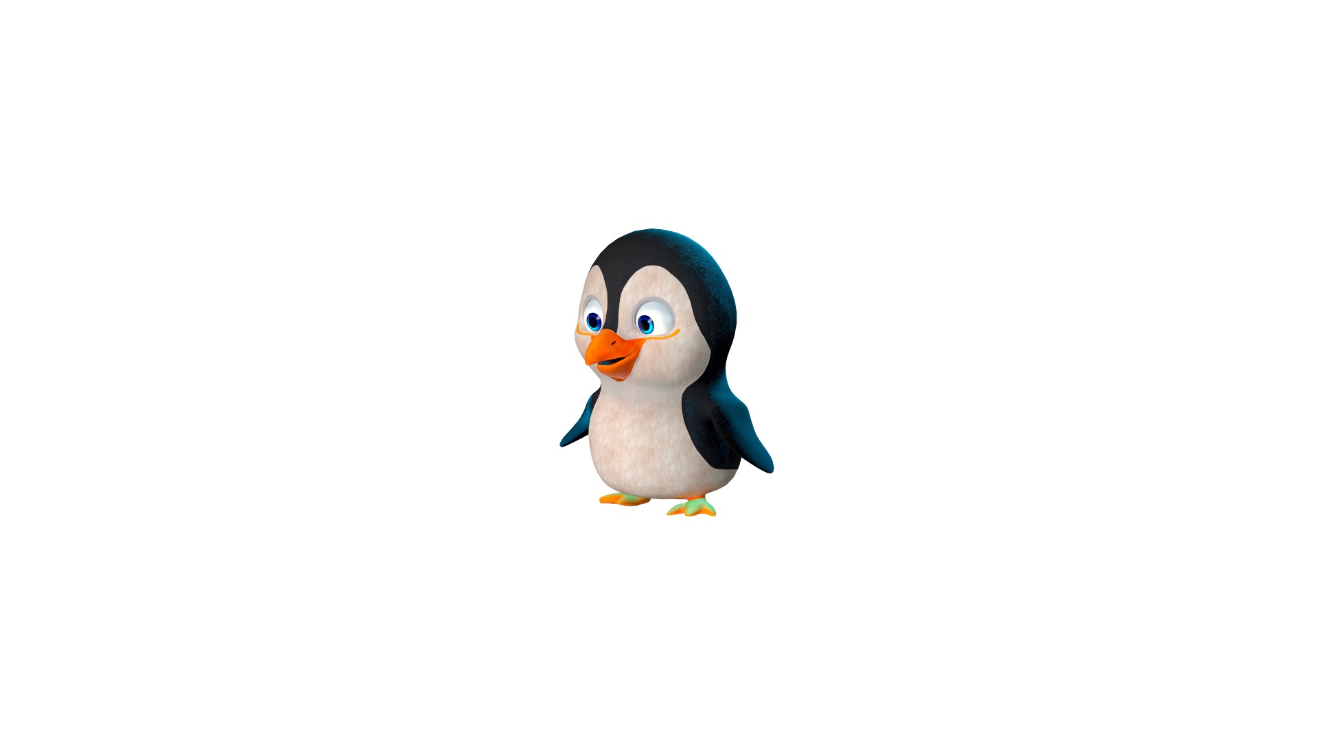 Baby Penguin Character Low-poly 3D model_8