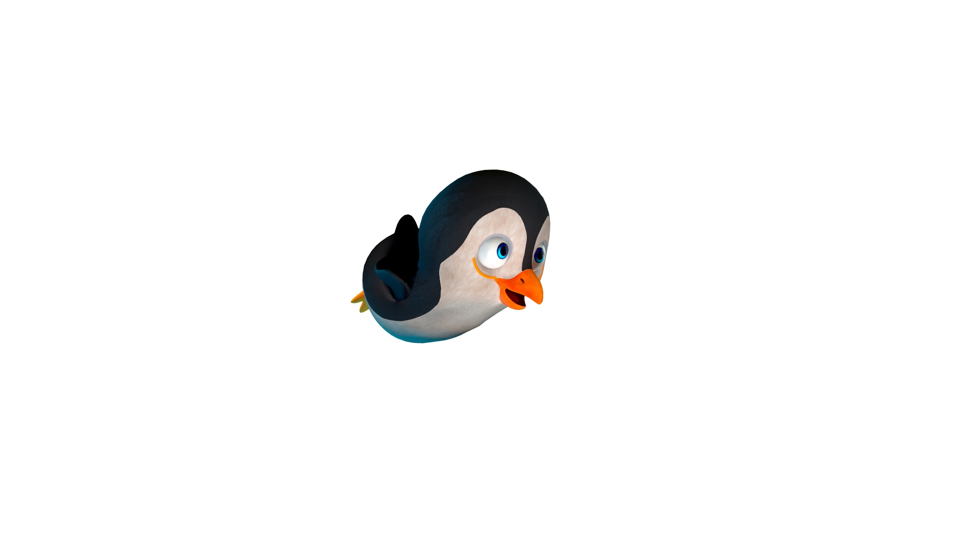 Baby Penguin Character Low-poly 3D model_6
