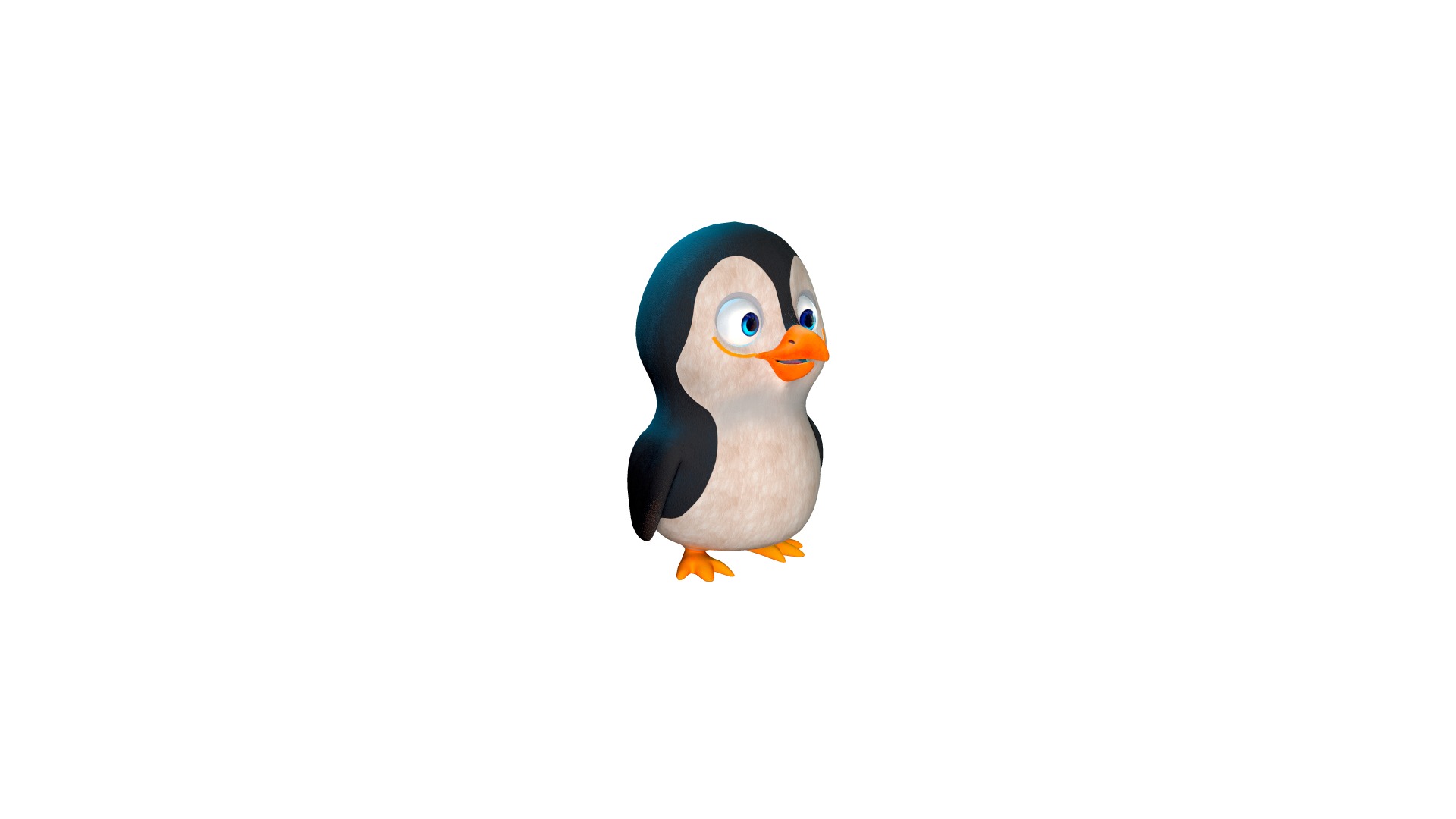 Baby Penguin Character Low-poly 3D model_5