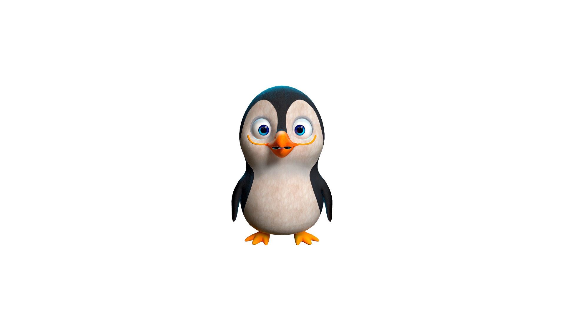 Baby Penguin Character Low-poly 3D model_3