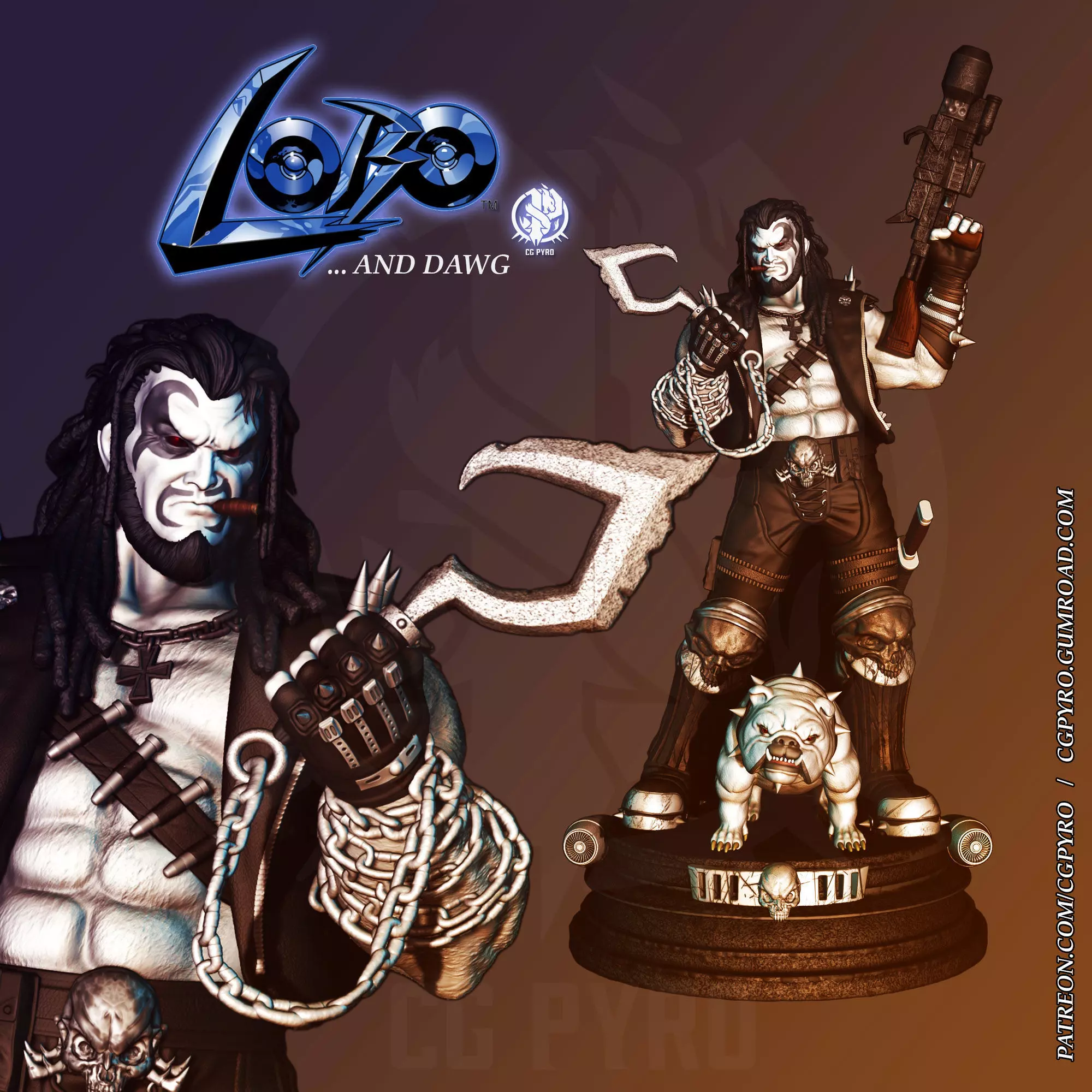 Lobo and Dawg STL filles 3d pritnting collectibles 3D print model_0