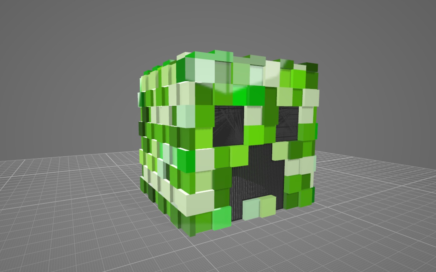 Wearable Minecraft Creeper Helmet 3D model_9