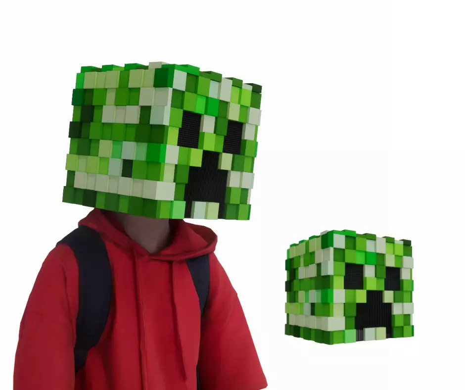 Wearable Minecraft Creeper Helmet 3D model_0