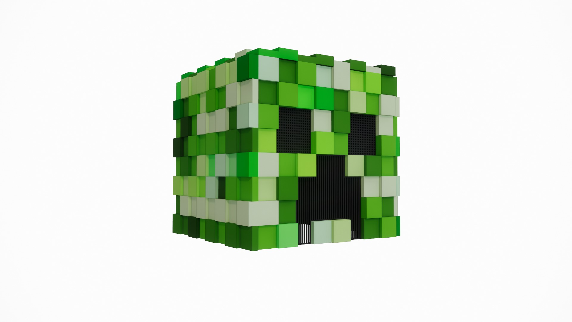 Wearable Minecraft Creeper Helmet 3D model_2