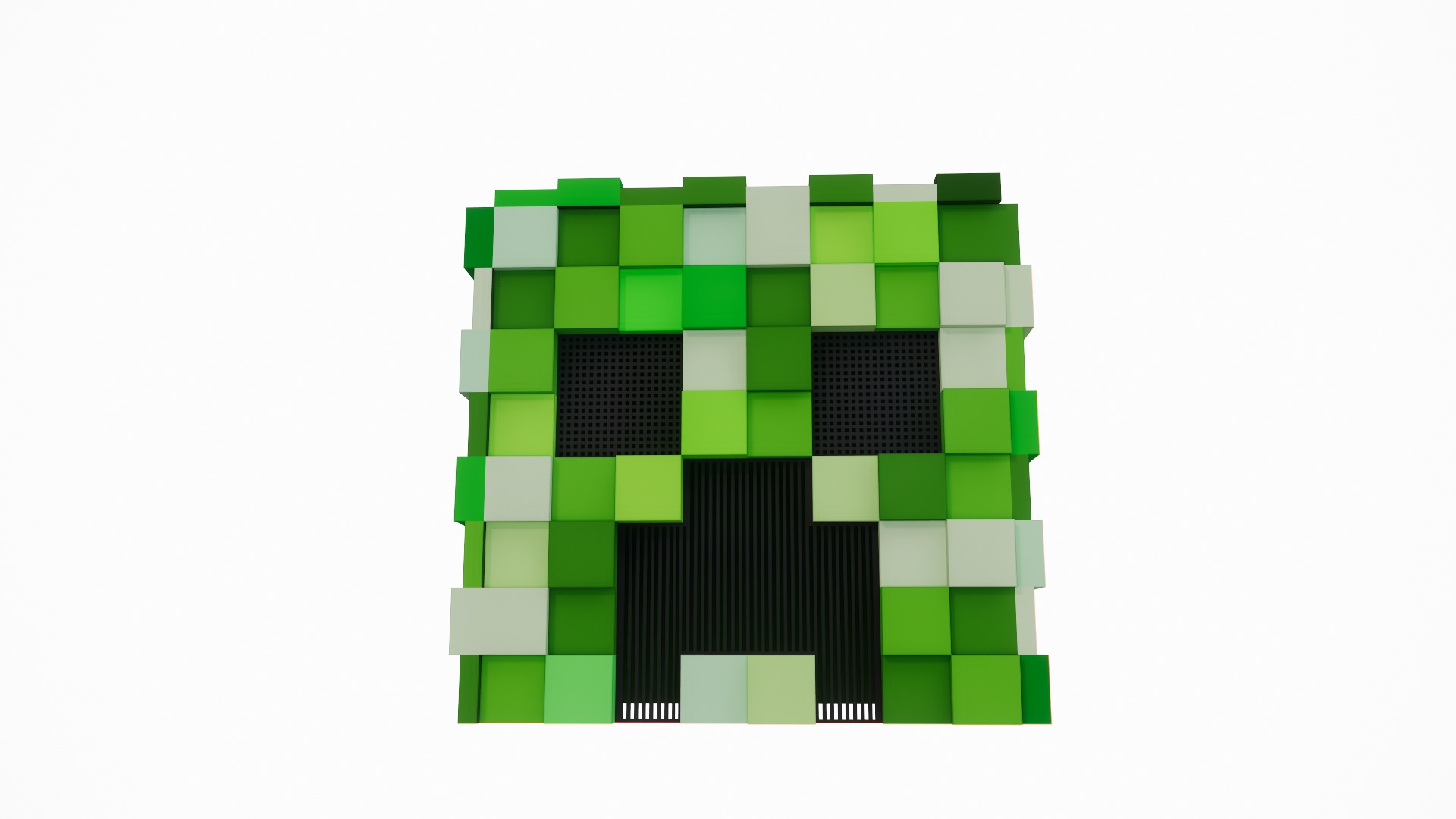 Wearable Minecraft Creeper Helmet 3D model_3