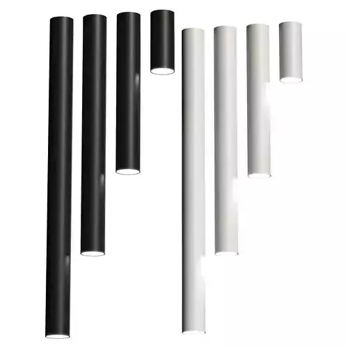 LED tube surface spotlight Low-poly 3D model