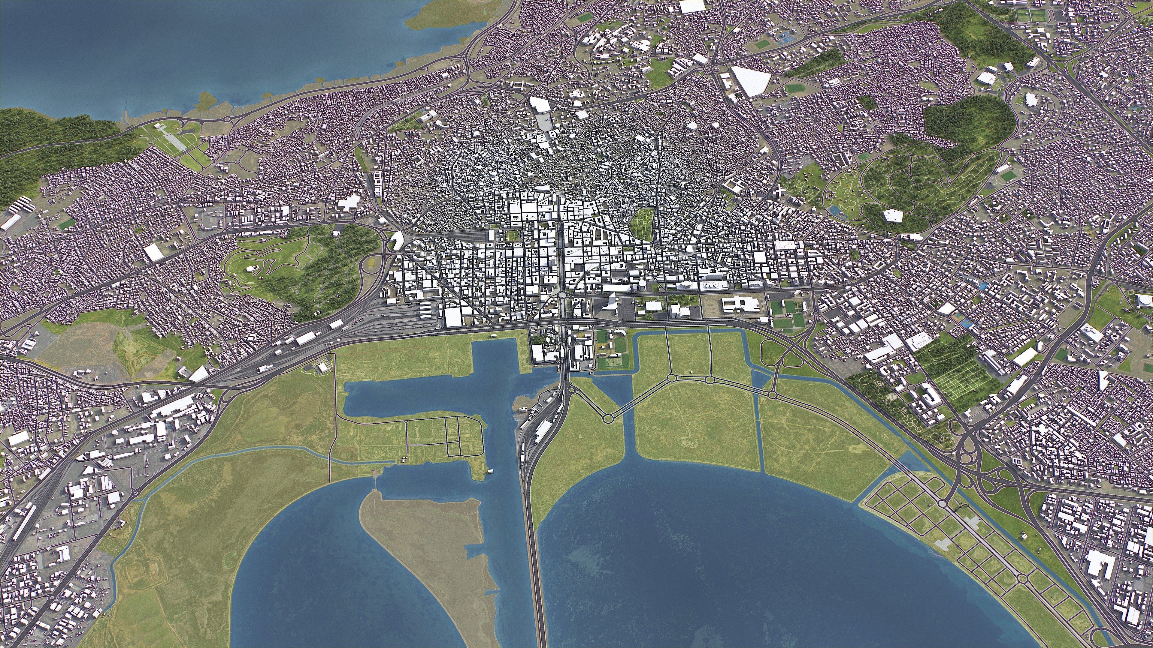 Tunis - 3D City Topography Terrain 3D Model Collection_10