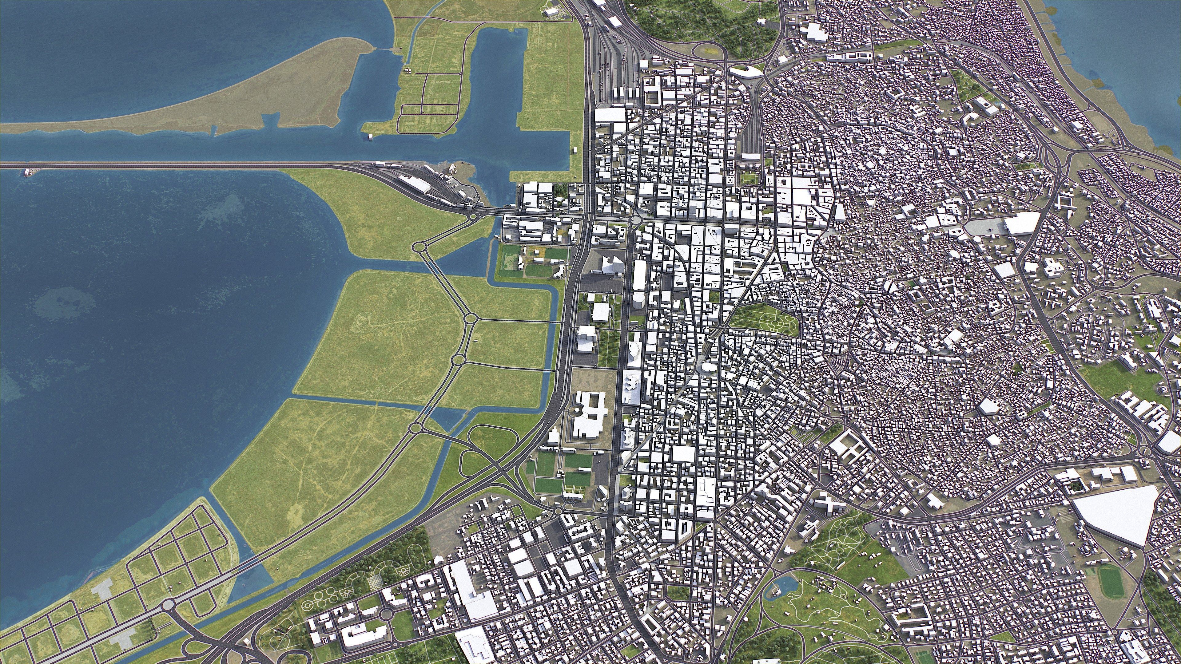 Tunis - 3D City Topography Terrain 3D Model Collection_7