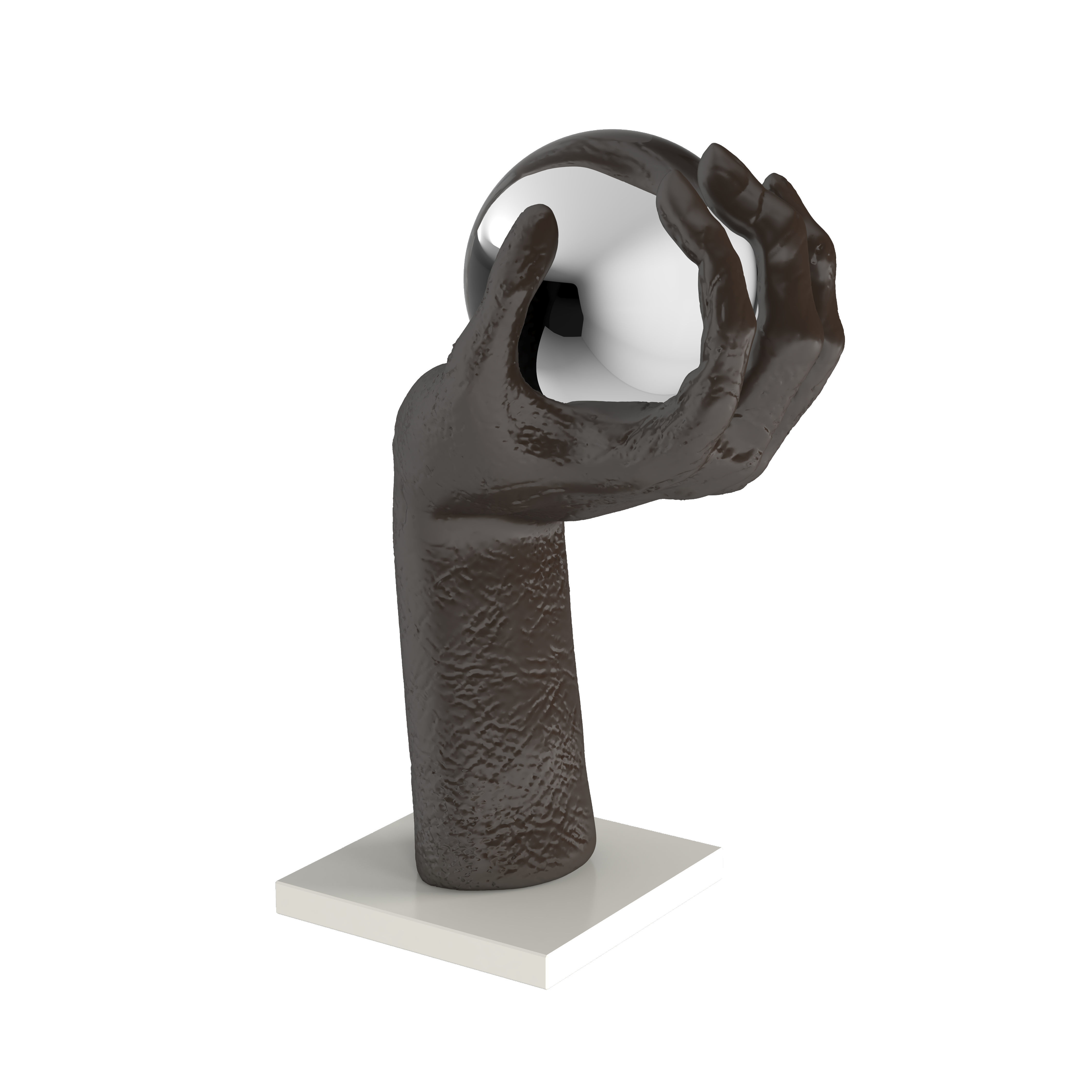 Hand Ball Decor Object 3D model_4