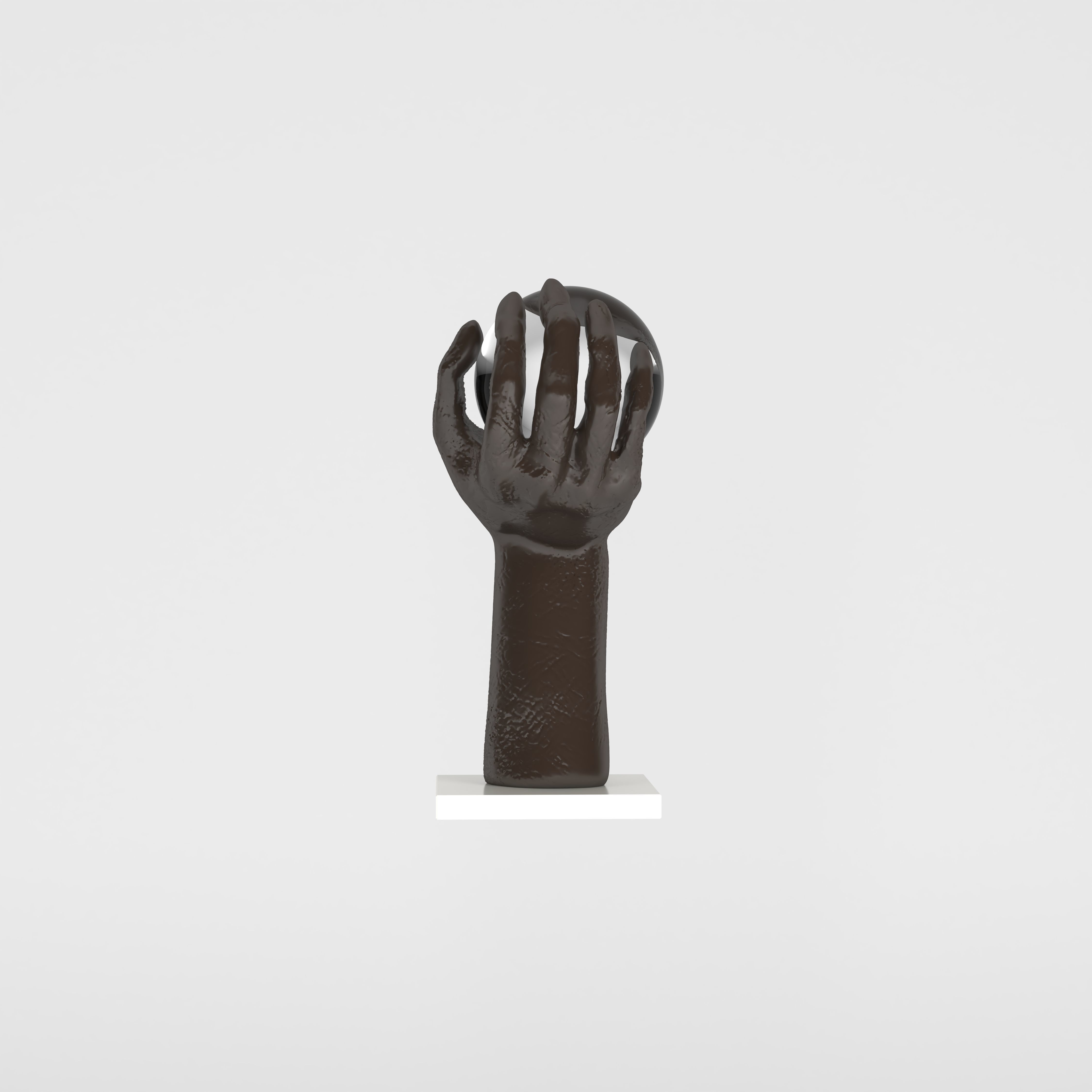 Hand Ball Decor Object 3D model_2