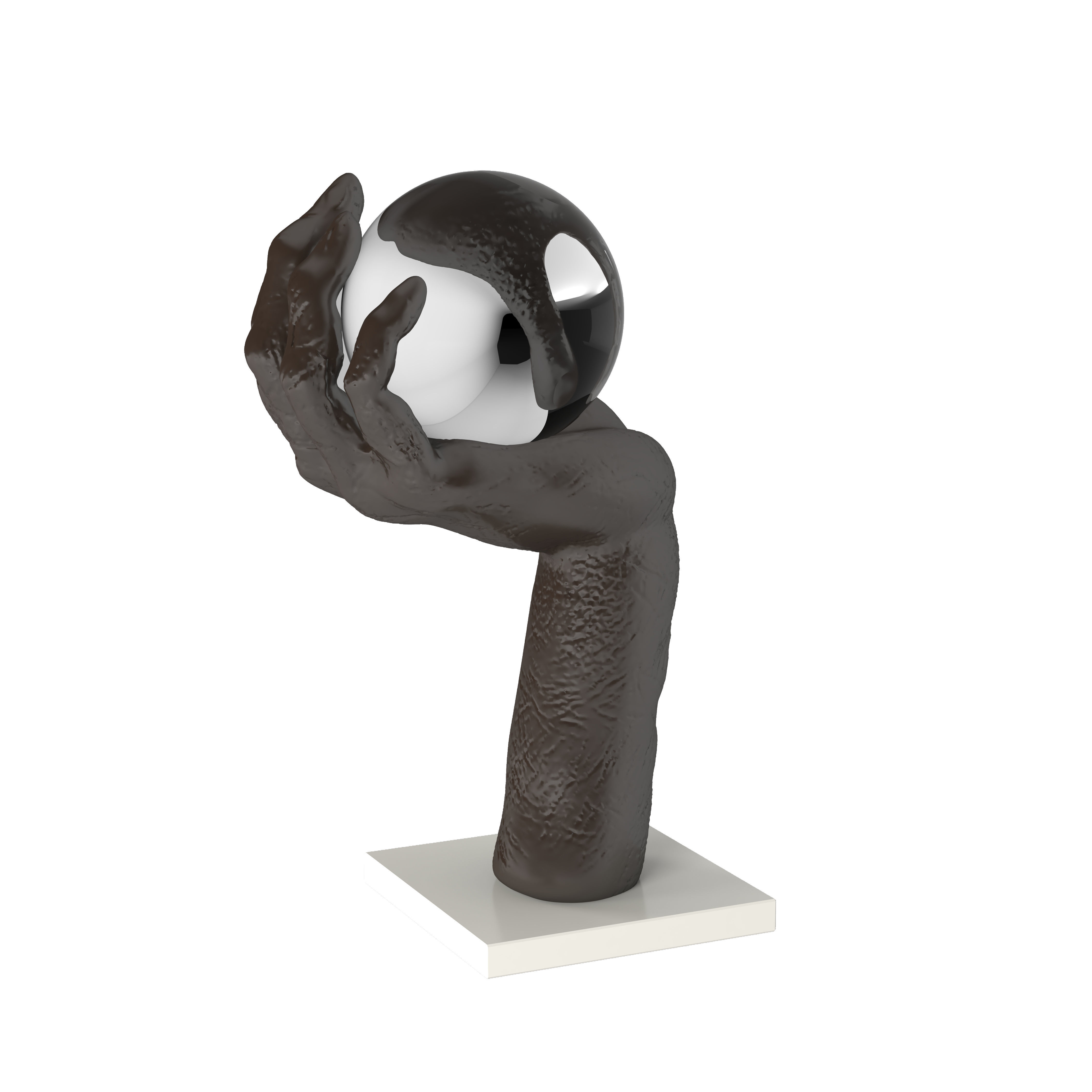 Hand Ball Decor Object 3D model_3